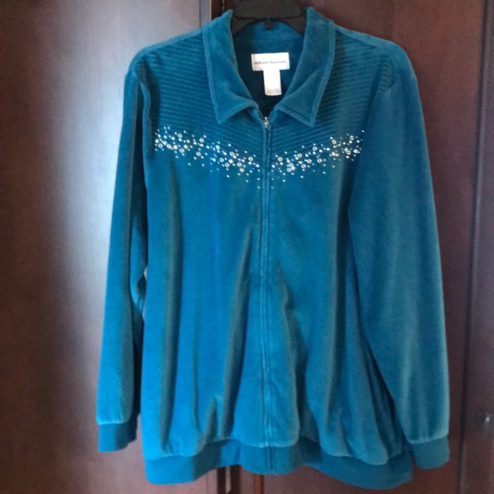 Alfred Dunner Teal Jacket with Embellishments